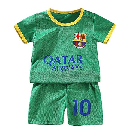 Fotboll Träningsdräkt Barn Pojkar T Shirts Shorts Träningsoverall Set FC Barcelona QATAR AIRWAYS 5-6 år = EU 110-116
