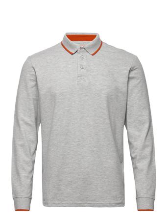Longsleeve Polos Long-sleeved Grå Tom Tailor