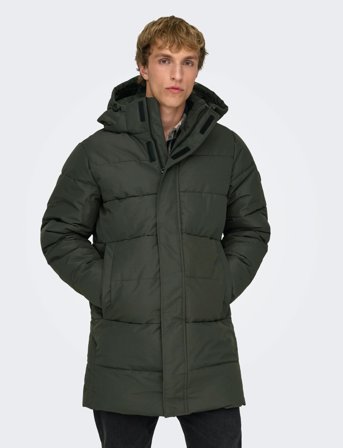 ONLY & SONS Onscarl Life Long Quilted Coat Otw Noos - Grey - S