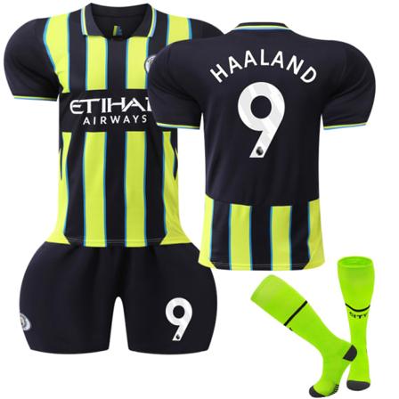 24-25 Haaland 9 Manchester City Borte Fotballtrøyer for Barn og Voksne - Voksen M (170-175cm) Adult M(170-175cm)