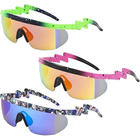 Pairs Unisex Retro Neon Vintage Halvramliga Solglasögon 80-tal 90-tal Solglasögon Linser Solglasögon för Män Kvinnor