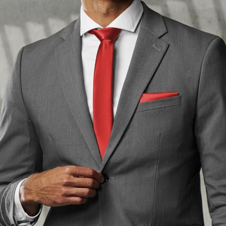 Gravata Simples Vermelho Brilhante de 6 cm para homens - Gravatas estreitas