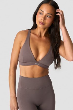 ICANIWILL - Luxe V-neck Sports Bra Dusty Brown - Dames - sportkleding van ICIW