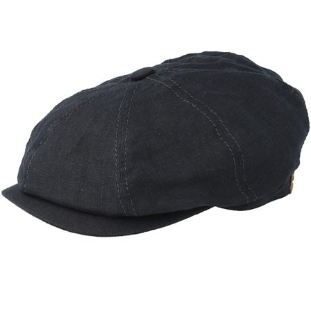 Stetson - Schwarz flatcap Cap - Hatteras Linen Black Flat Cap @ Hatstore
