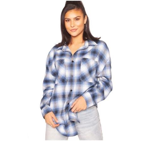 LA Sisters Oversized Check Shirt , Blauw , Dames , Maat: M