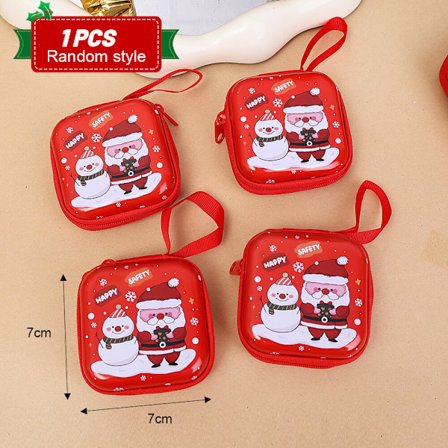 2024 Nye Mini Tegneserie Jule Børn Møntpunge Blikplade Høretelefon Opbevaringspose Nytår Børn Pung Julefestgaver Børn Favoriserer (FMY) Tilfældig Stil