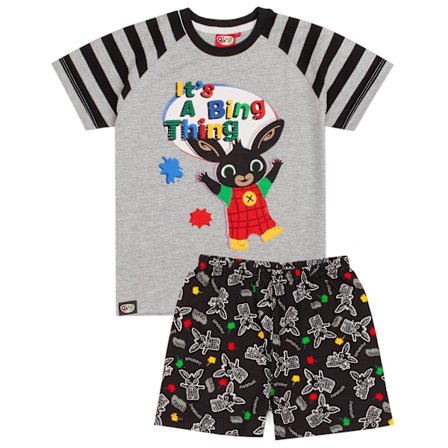 Bing Bunny Boys Its A Bing Thing Kort Pyjamas Set 3-4 År Grå