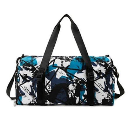 Urheilukuntosalilaukku kenkätilalla ja märällä taskulla, vedenpitävä viikonloppulaukku