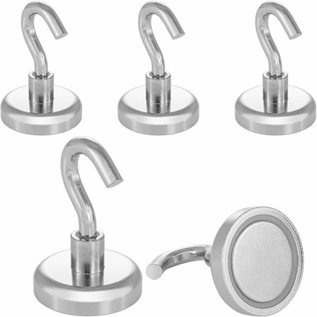 Vahvat magneettikoukut, 5 kappaletta (tartuntavoima 36 kg, halkaisija 32 mm) mini magneettikoukut