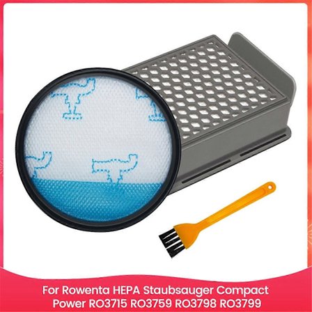 För Rowenta Filter Kit HEPA Dammsugare Compact Power RO3715 RO3759 RO3798 RO3799 Dammsugare Par