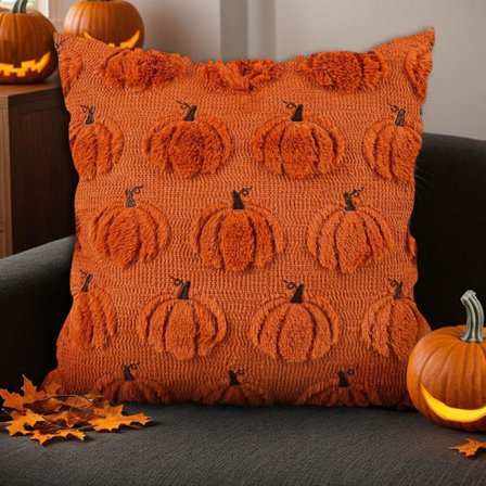 2-pack pumpakuddfodral 45x45 cm. Mjuka höst- och halloweendekorationer till soffa, säng och bil.—jarx