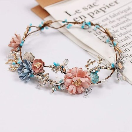 Morsiamen koru hiuspanta romanttinen morsiamen tiara käsintehty morsiamen juhlat häät hiuskoristeet