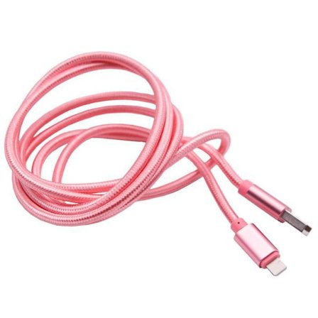 Laddkabel - TONTS IFIXEUR - iPhone 11 - 1,5m - Vävd nylon - Rosa
