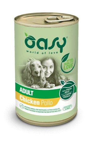 Oasy Wet Dog Lifestage Patè Pollo Cibo Umido Cani Adulti Lattina