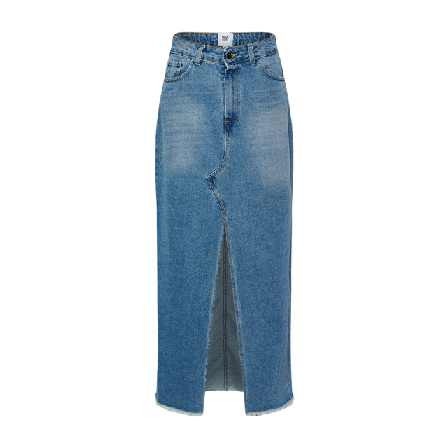 Tiffany Chris, Long Denimskirt - Blue Wash Kjolar Dam Blå 36
