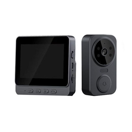 M12 Visuel Intercom, Trådløs Dørklokke, Smart HD Videoovervågning, Stemmekald med Skærm