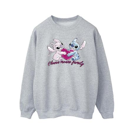 Disney Herr Lilo And Stitch Ohana Hjärta Med Angel Sweatshirt M Sports Grey M