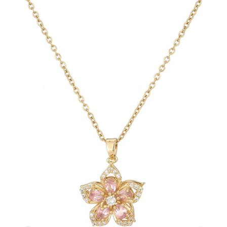 Guldblommig Fidget-halsband med Kristallhänge (FMY)