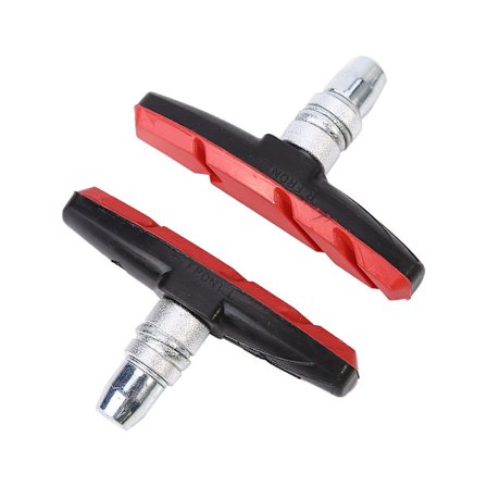 1 par cykel mountainbike V bremseholder puder sko gummiklodser (rød)