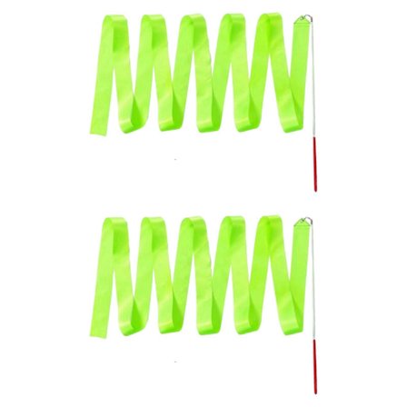 2 meter färgglatt gymband med snurrande pinne, bandstav för konstnärlig dans, dansband, gymnastikband för barn, rosenrött