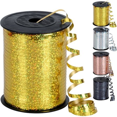 250 yards glitrende krøllet bånd (guld), 5MM krøllet ballonbånd, sm