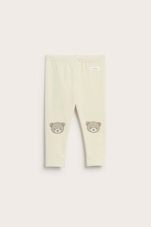 Newbie | Legginsy z aplikacjami na kolanach | Jasnobeżowy