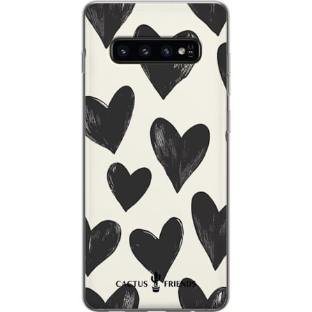 Yhteensopiva Puhelinkuori Samsung Samsung Galaxy S10 Cactus and Friends - Bold Black Love Pattern