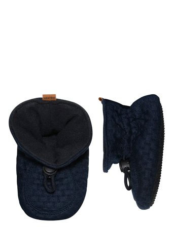 Melton Structure Textile Slippers - Black - 20/21