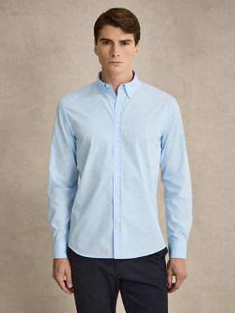 John Henric Men's Hellblaues Hemd Casual Fit Size XL