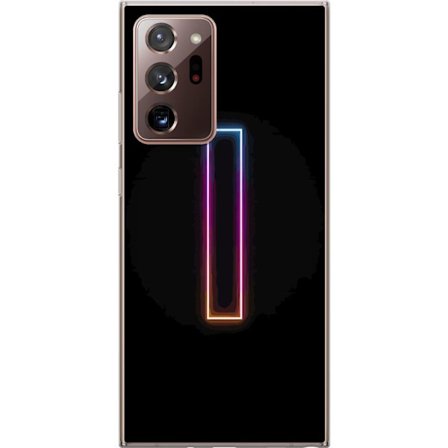 Kompatibel Mobilcover til Samsung Samsung Galaxy Note20 Ultra Minimalistisk neonbogstav I i regnbuefarver mod mørk baggrund