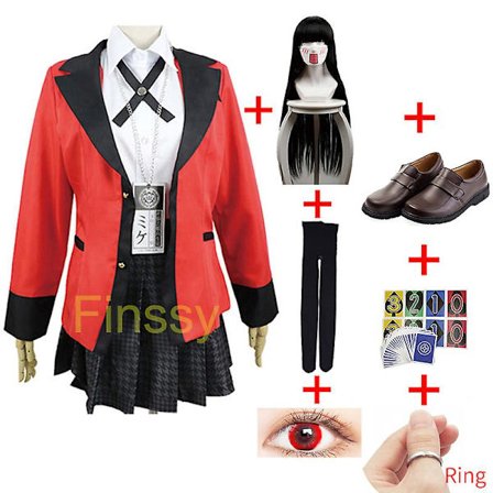 Carnival Kakegurui Jabami Yumeko Yomoduki Runa Cosplay kostym för kvinnor Kappa Peruk Skor Halloween kostym för kvinnor Carnival Z