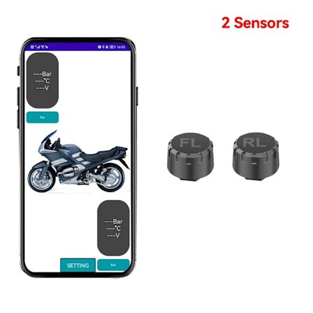 Dæktrykssensorer Motorcykel TPMS Bluetooth-kompatibelt Dæktryksovervågningssystem Ekstern Sensor Android/IOS Bil TMPS