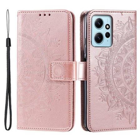 SKALO Xiaomi Redmi Note 12 4G Mandala Plånboksfodral - Roséguld