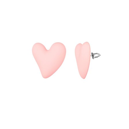 Stud Örhängen i Rostfritt Stål i Form av Hjärtan / Heart - Rosa