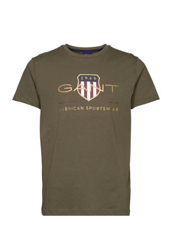 D2. Archive Shield Ss T-Shirt T-shirt Grøn GANT