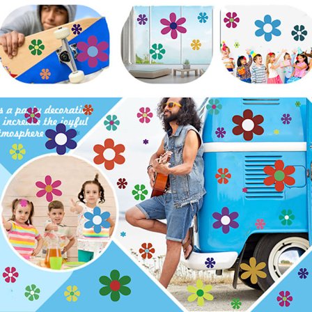 Et sæt søde blomster vægklistermærker Dekorative klistermærker, vægdekoration