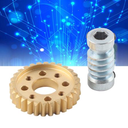 Snegleskrue Gearmotor med 28:1 Reductionsforhold, Intern Drivaksler, Tilbehør med 28 Tands Sneglehjul, 6mm Boreaksling