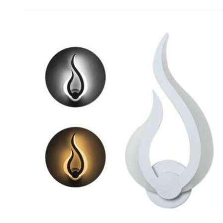 Flames Led Vegglampe Vegglys Innendørs Moderne Minimalistisk, Akryl