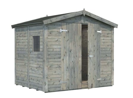 Palmako Dan Förråd 4,6 m²/inv. 4,5 m², grå impregnerad, Stugor & förråd