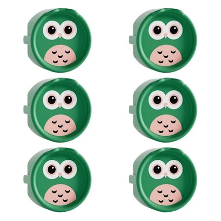 6 stk. tegneserieugle stikbeskytter bløde silikone børnesikre elektriske sikkerhedshætter