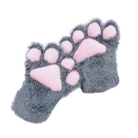 Kattepote Handsker Hyggelige dyr Hele fingre Bjørnekløer Votter Vinterplysh Handske Halloween Cosplay Kostume Tilbehør Til Børn Voksne V