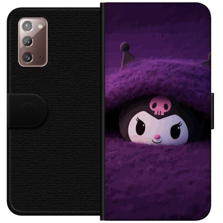 Yhteensopiva Lompakkokotelo Samsung Galaxy Note20 Kuromi lilassa pörröisessä ympäristössä, jossa on salaperäinen kawaii-suunnittelu.