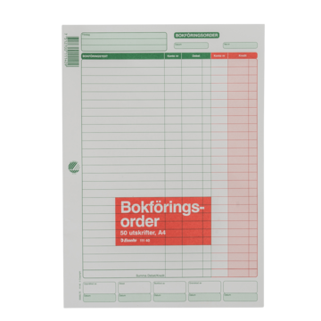 Regnskapsordre Blankett A4