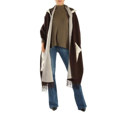 Manila Grace Capes Brun, Dame Poncho, Størrelse: ONE Size