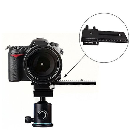 Sort 1-vejs Makro Fokuseringsskinne Slider 1-4'' Skrue