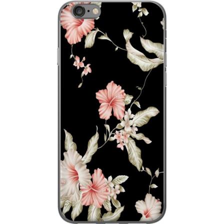 Apple iPhone 6s Cover / Mobilcover - Florering Mønster Sort