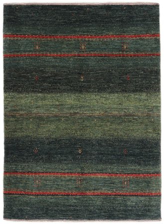 Hand Knotted Persian Loribaft Fine Persia Rug 87X120 Black/Dark Green