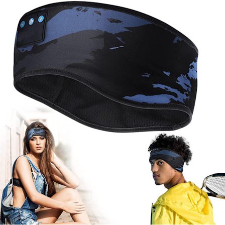 Sovhörlurar Trådlösa Bluetooth Pannband Hörlurar för Sömn Musikband Bekväm Sömnmask med Tunna HD Stereo Högtalare Perfekt
