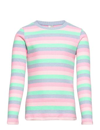 Lpelly Rib Ls Blouse T-shirts Long-sleeved T-shirts Monivärinen/Kuvioitu Little Pieces