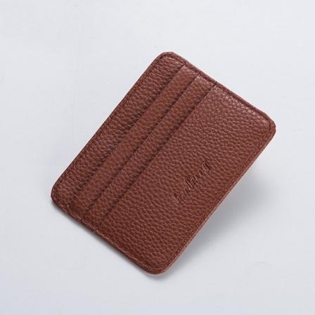 Dames Slim Minimalistisk Lommebok PU Lær Kredittkort Holder Kort Lommebok lys kaffe light coffee